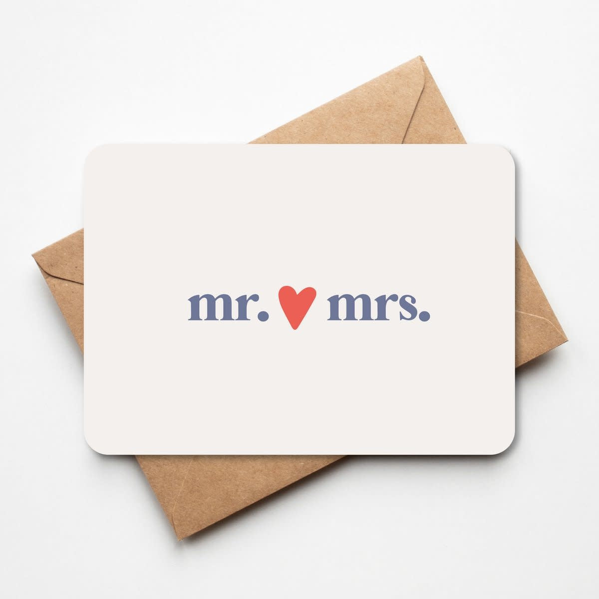 Wenskaart 'mr. 'hartje' mrs.'