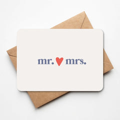 Wenskaart 'mr. 'hartje' mrs.'