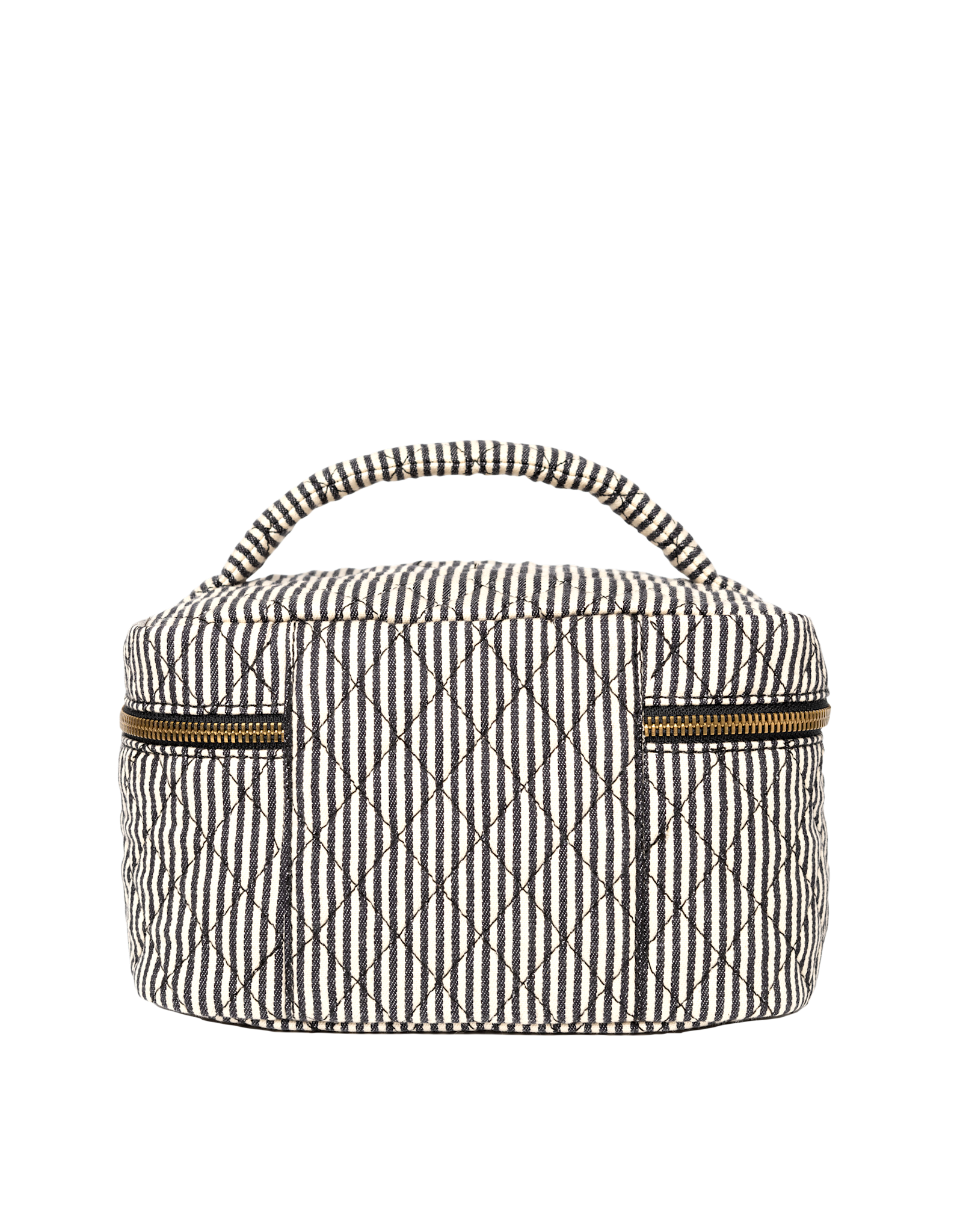 Elise make-up bag - Cotton /black classic leather