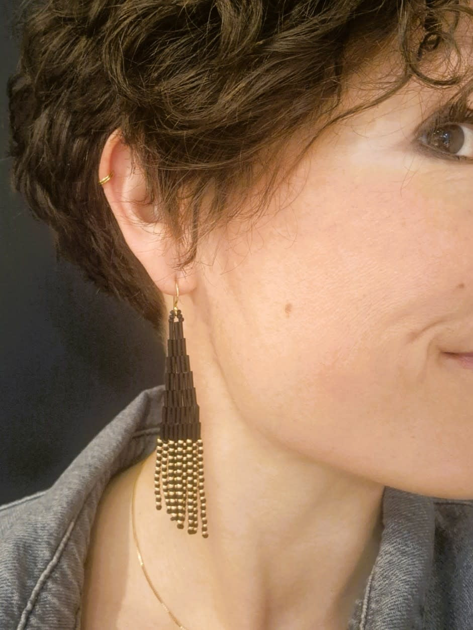 Oorhanger Erin - goud -zwart