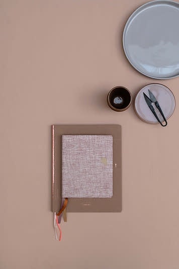 Tinne+Mia - Notebook A6+ linen -¢ Rose dust