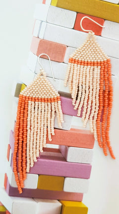 Oorhanger Febe - roze - coral