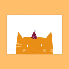 Wenskaart - Feest kat