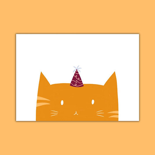 Wenskaart - Feest kat