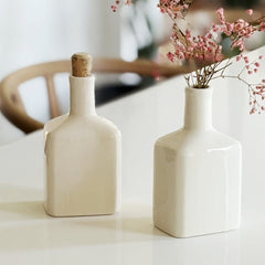 Flesje met kurk - crème - 5 x 15 cm