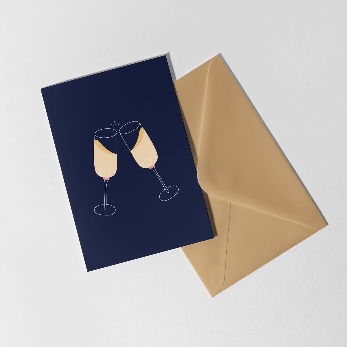 Wenskaart - Toost met champagne