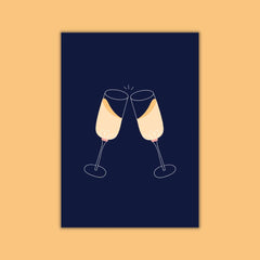 Wenskaart - Toost met champagne