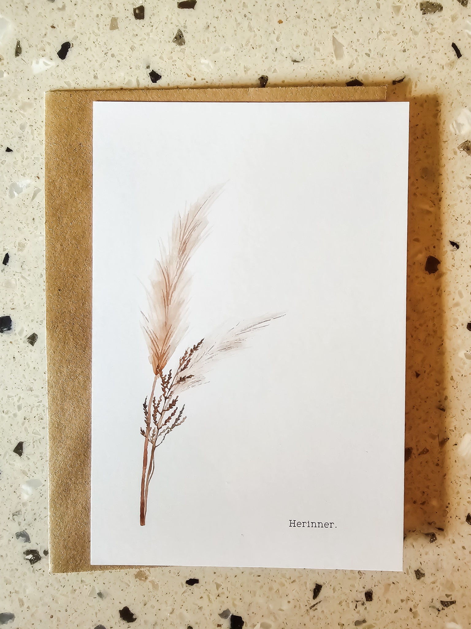 Kaart Pas de Susi - 'Herinner' - droogbloemen
