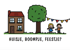 Kaartje Graag-Design 'Huisje boompje feestje'