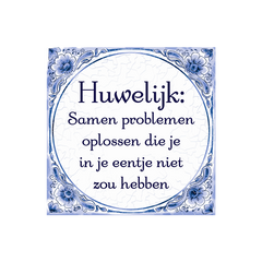 Tegeltje 'Huwelijk...'