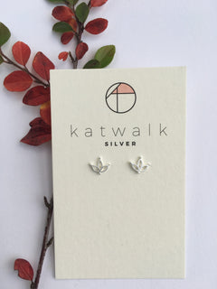 Zilver oorstekers - hangende bloem