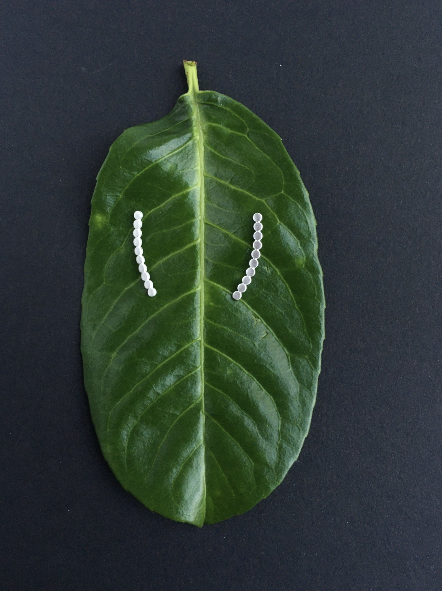 Zilver oorhanger - bolletjesrij