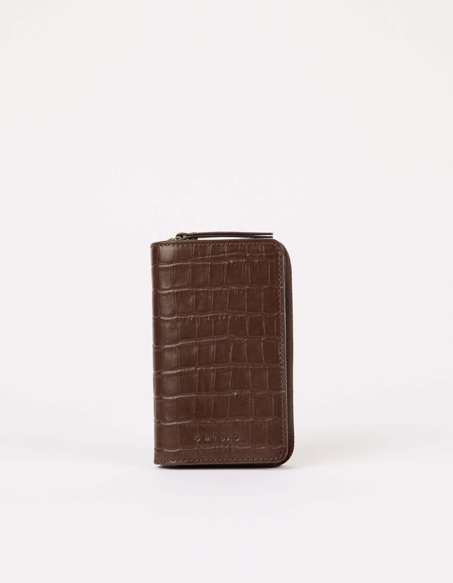 Portemonnee Jett - chocolate croco leather