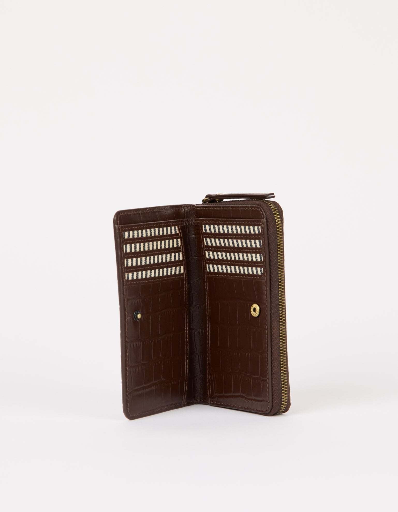 Portemonnee Jett - chocolate croco leather