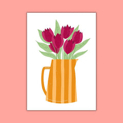 Wenskaart - Tulpen in een kan