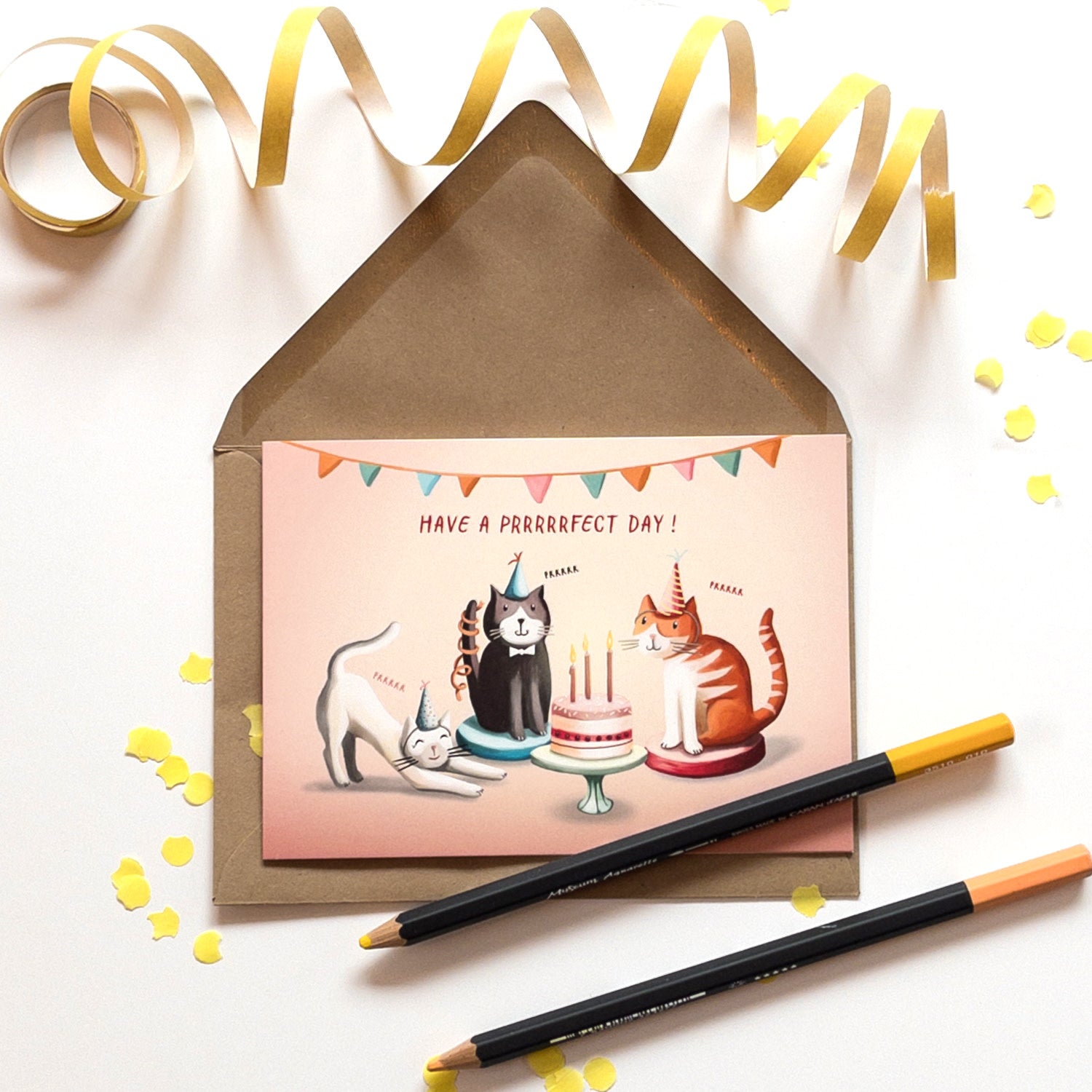 Wenskaart illustra'lies 'Have a prrrrrfect day'
