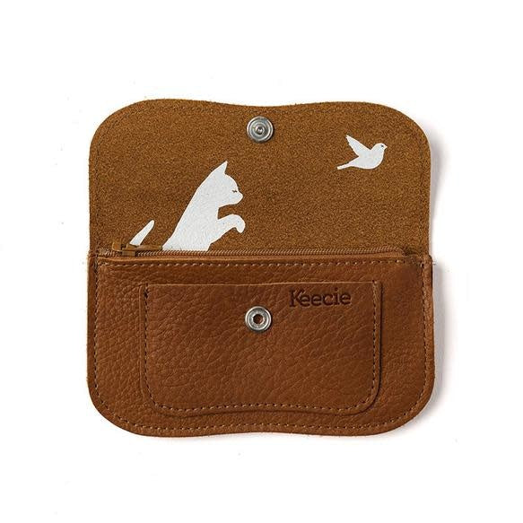 Portemonnee, Cat Chase Small, Cognac used look