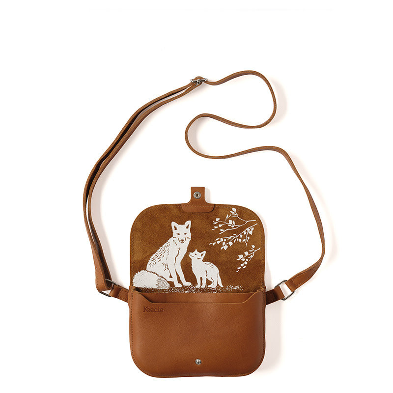 Tas Little fox - cognac used look
