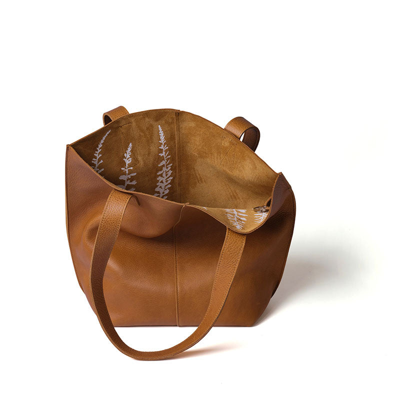 Lederen shopper - Swing It - Cognac used look