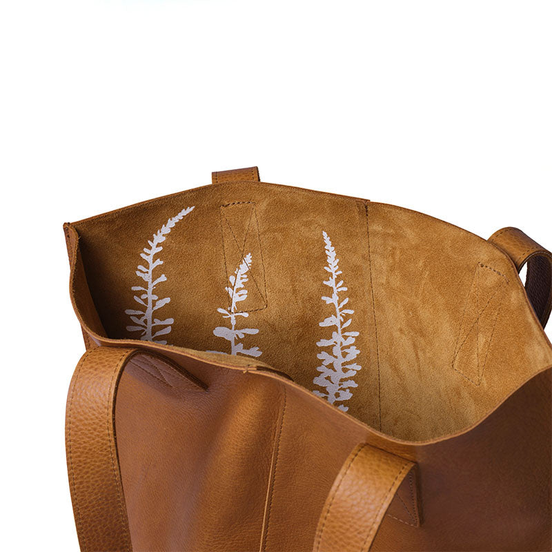 Lederen shopper - Swing It - Cognac used look