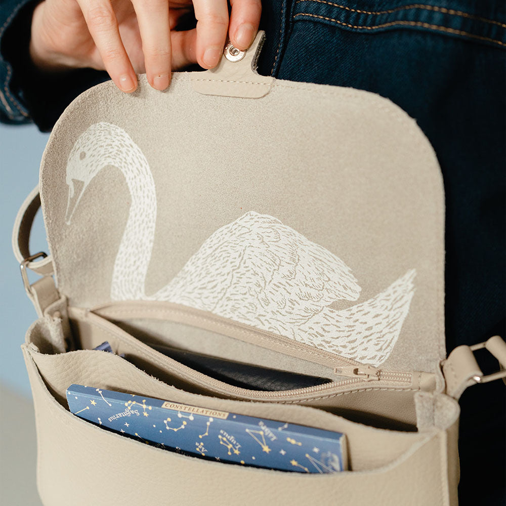 Handtas - Wild swan - cement