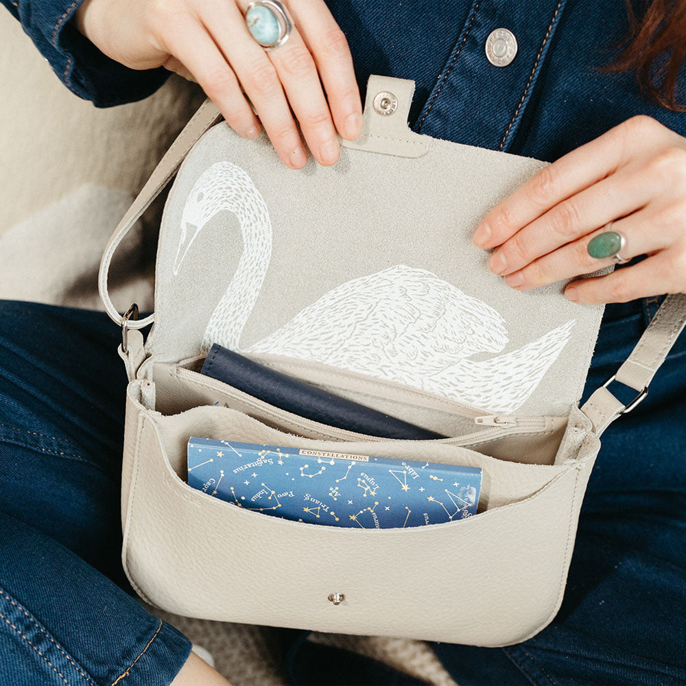 Handtas - Wild swan - cement