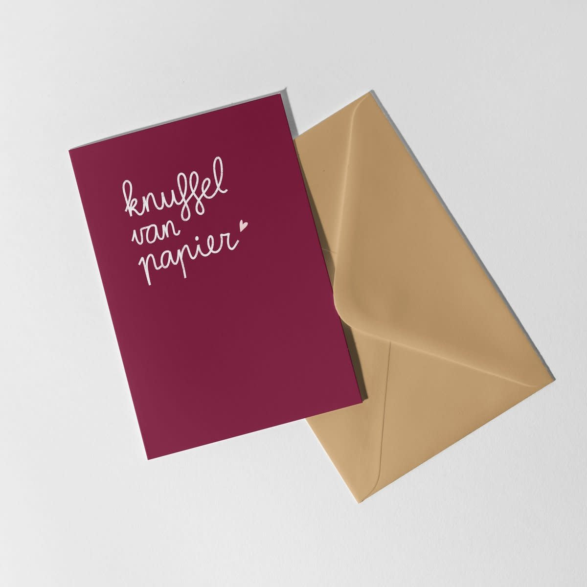 Wenskaart - Knuffel van papier