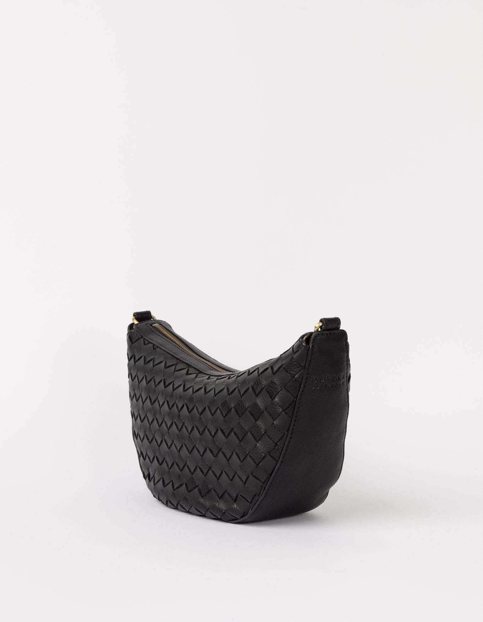 Leo Midi - Black Woven Soft Grain Leather