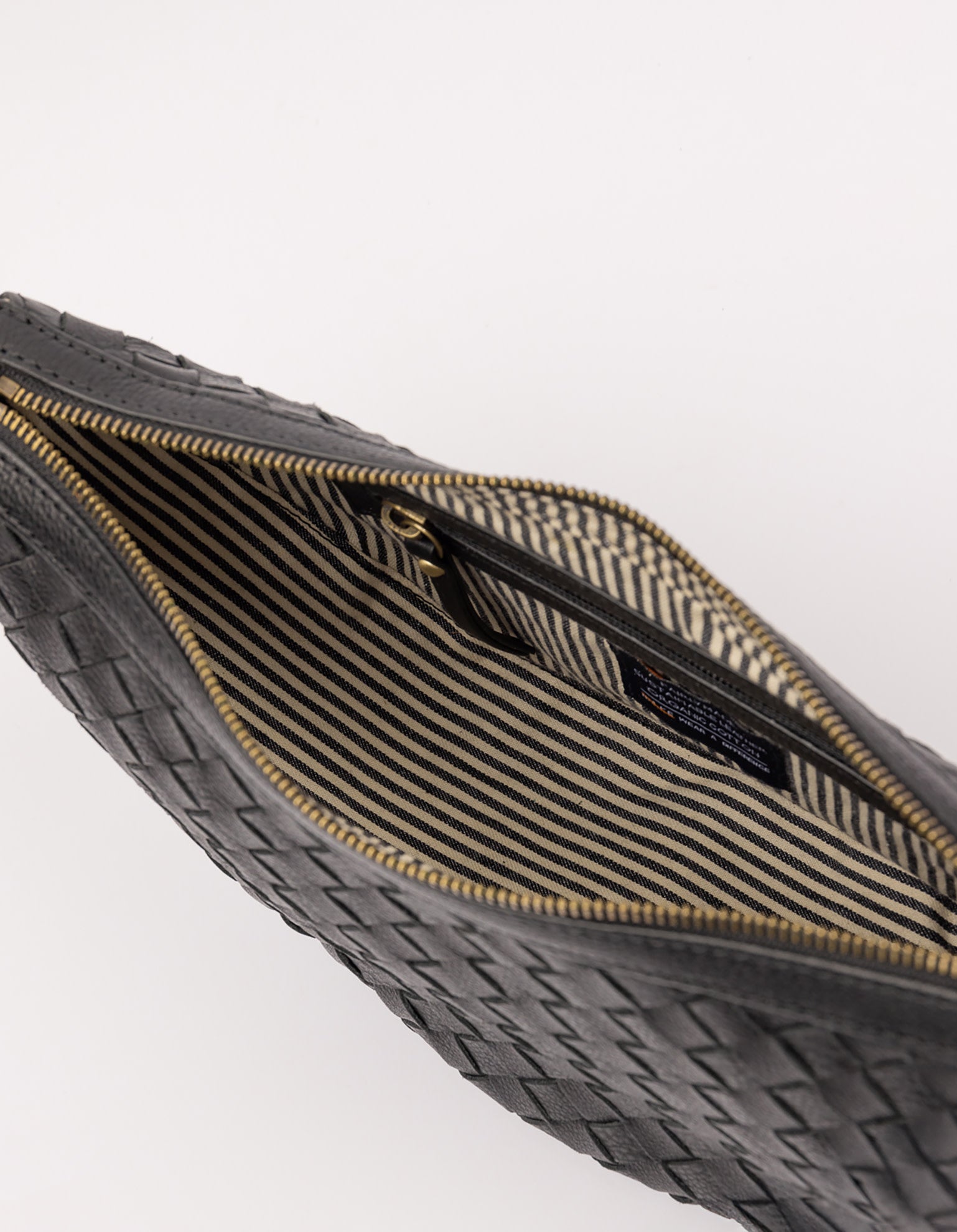 Leo Midi - Black Woven Soft Grain Leather