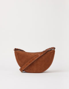 Leo Midi Crossbody Strap Cognac Suède with classic leather