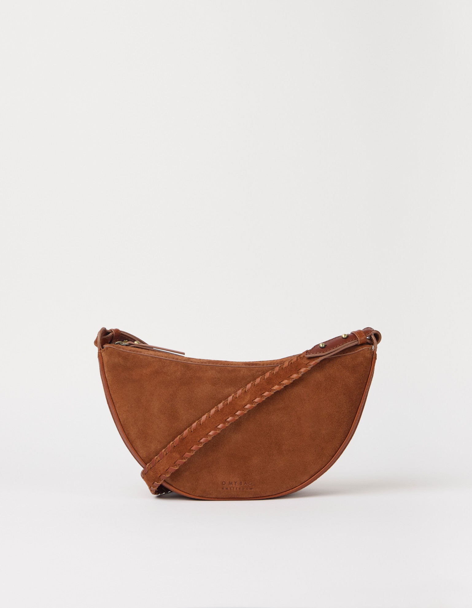 Leo Midi Crossbody Strap Cognac Suède with classic leather