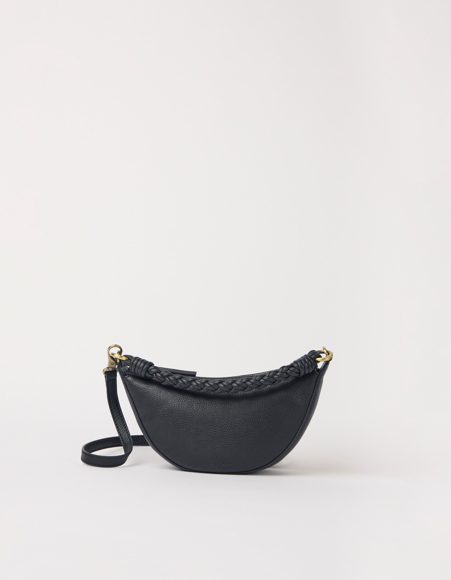 Leo Mini Twisted Handle - Black soft grain leather