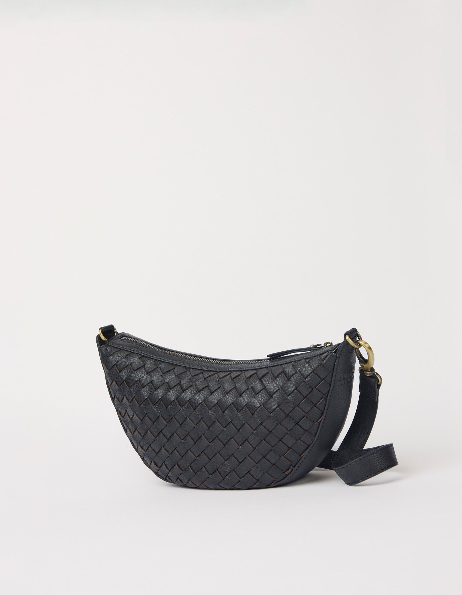 Leo Midi - Black Woven Soft Grain Leather