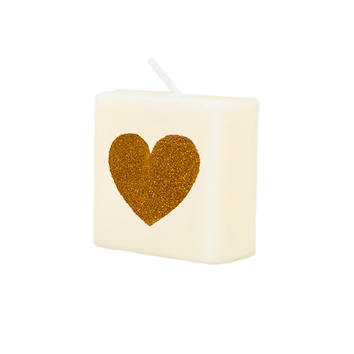 Letter kaarsen - goud hartje