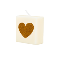 Letter kaarsen - goud hartje