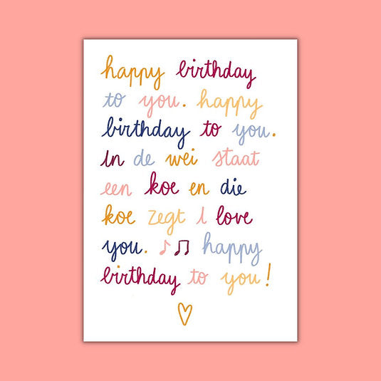 Wenskaart - happy birthday lied