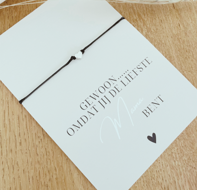 Kaart met armbandje - Liefste mama