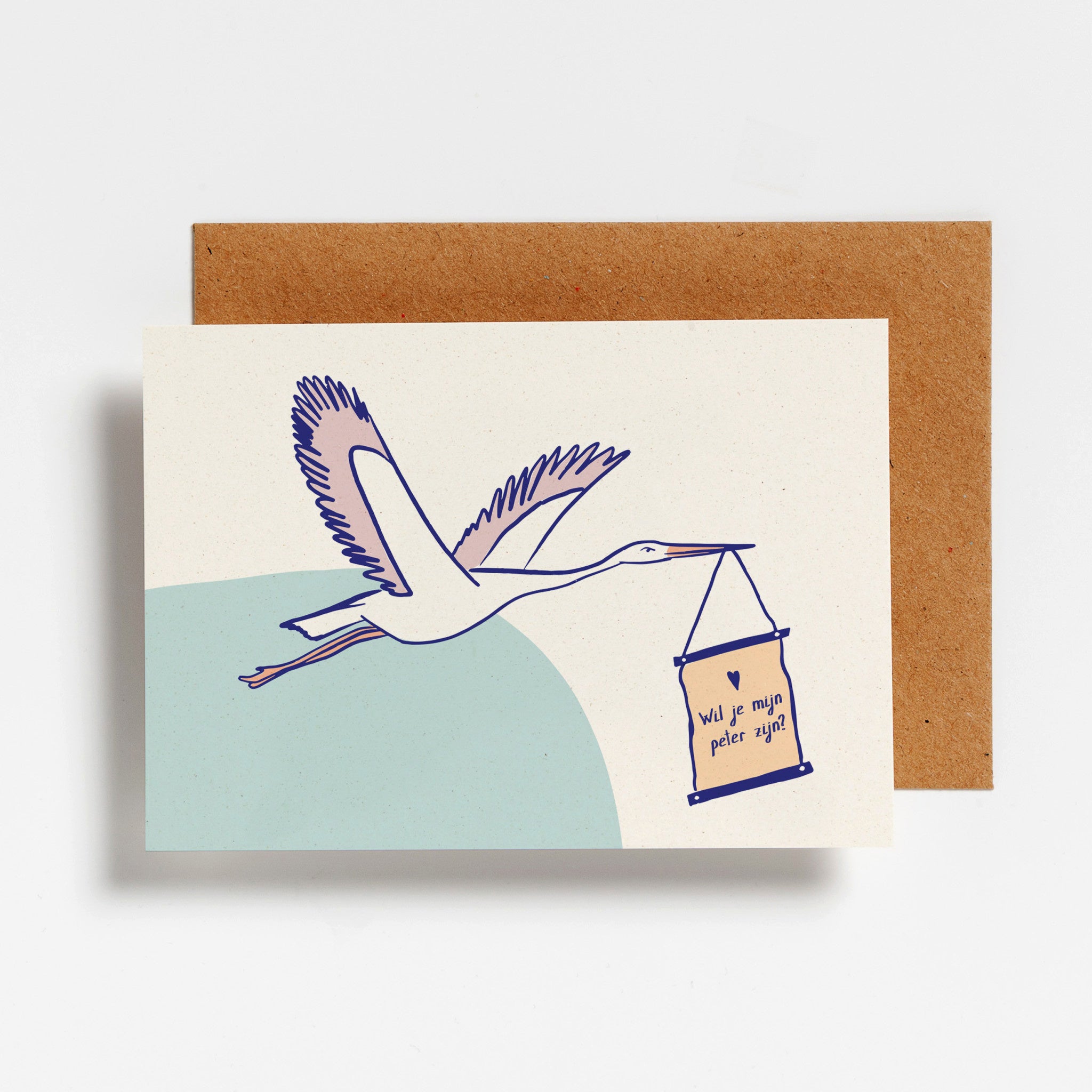 Wenskaart Hello August -'Wil je mijn peter zijn?