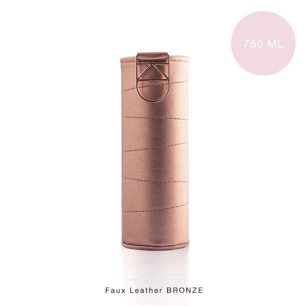 Drinkfles cover voor Mismatch Ginkgo -Leather Bronze