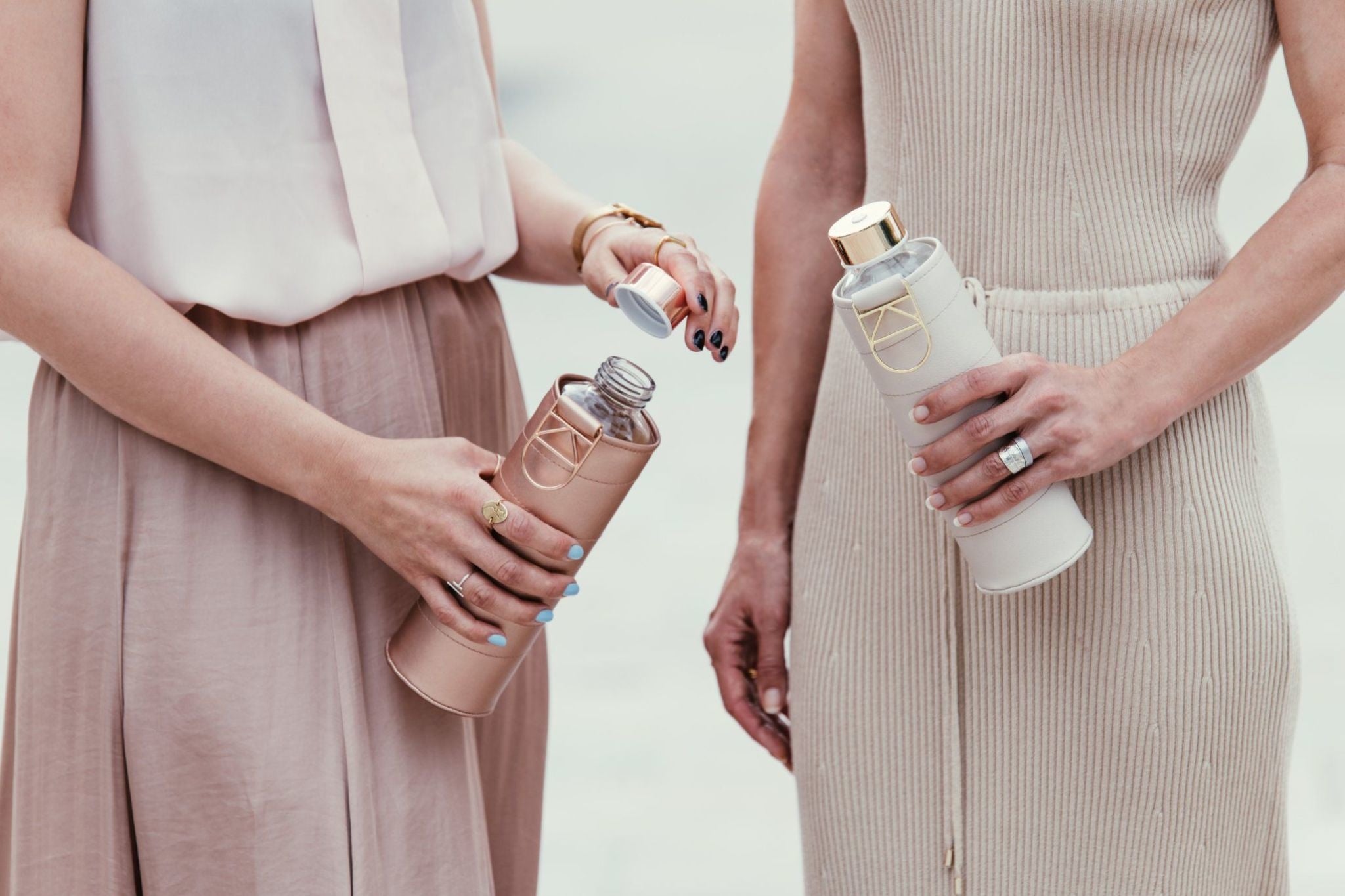 Drinkfles cover voor Mismatch Ginkgo -Leather Bronze