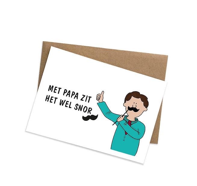 Kaartje Graag-Design 'Met papa zit het wel snor'