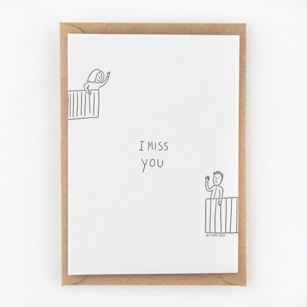 Kaart 'I miss you... balcony'