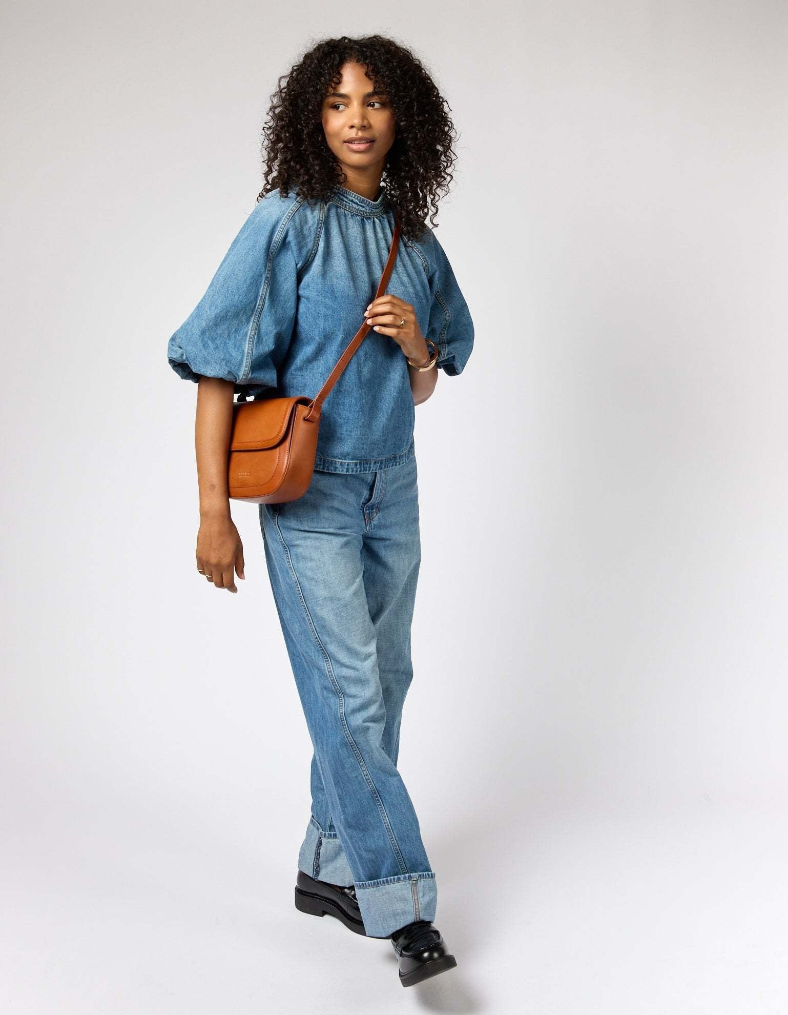 Nina - Dark cognac classic leather