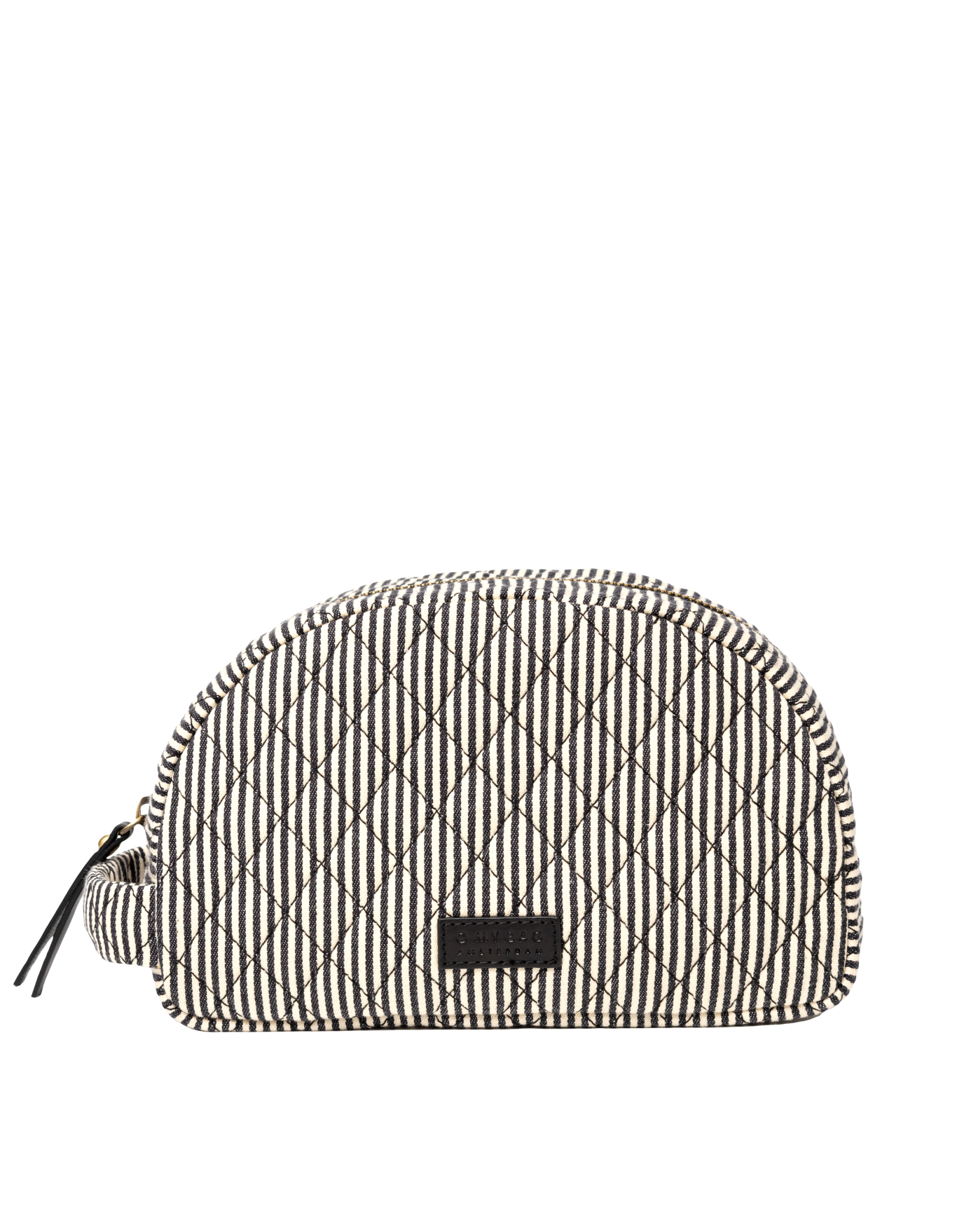Moon make-up bag - Cotton /black classic leather