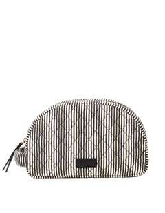 Moon make-up bag - Cotton /black classic leather