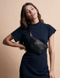 Beck's Bum Bag -  Black classic croco