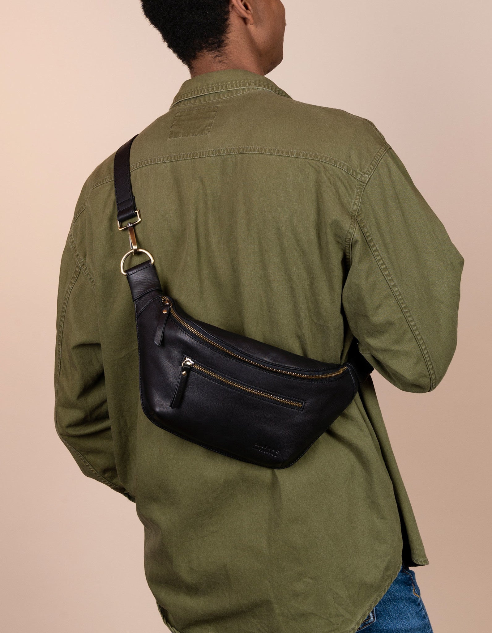 Drew Bum Bag  Black Soft Grain Leather