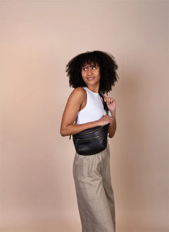 Drew Bum Bag  Black Soft Grain Leather