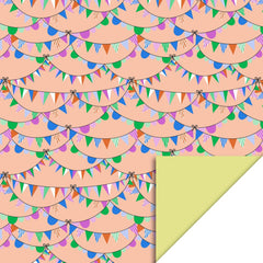 Inpakpapier Party Guirlande Bright - yellow / dubbelzijdig - 70 cm x 3m