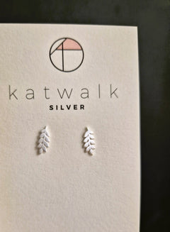 Zilver oorstekers - palmblad